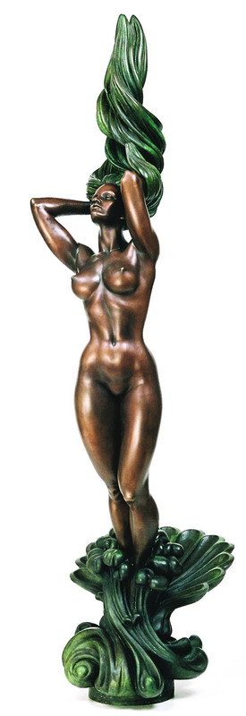 Aphrodite, bronze sculpture by Sergey Bondarenko — front view