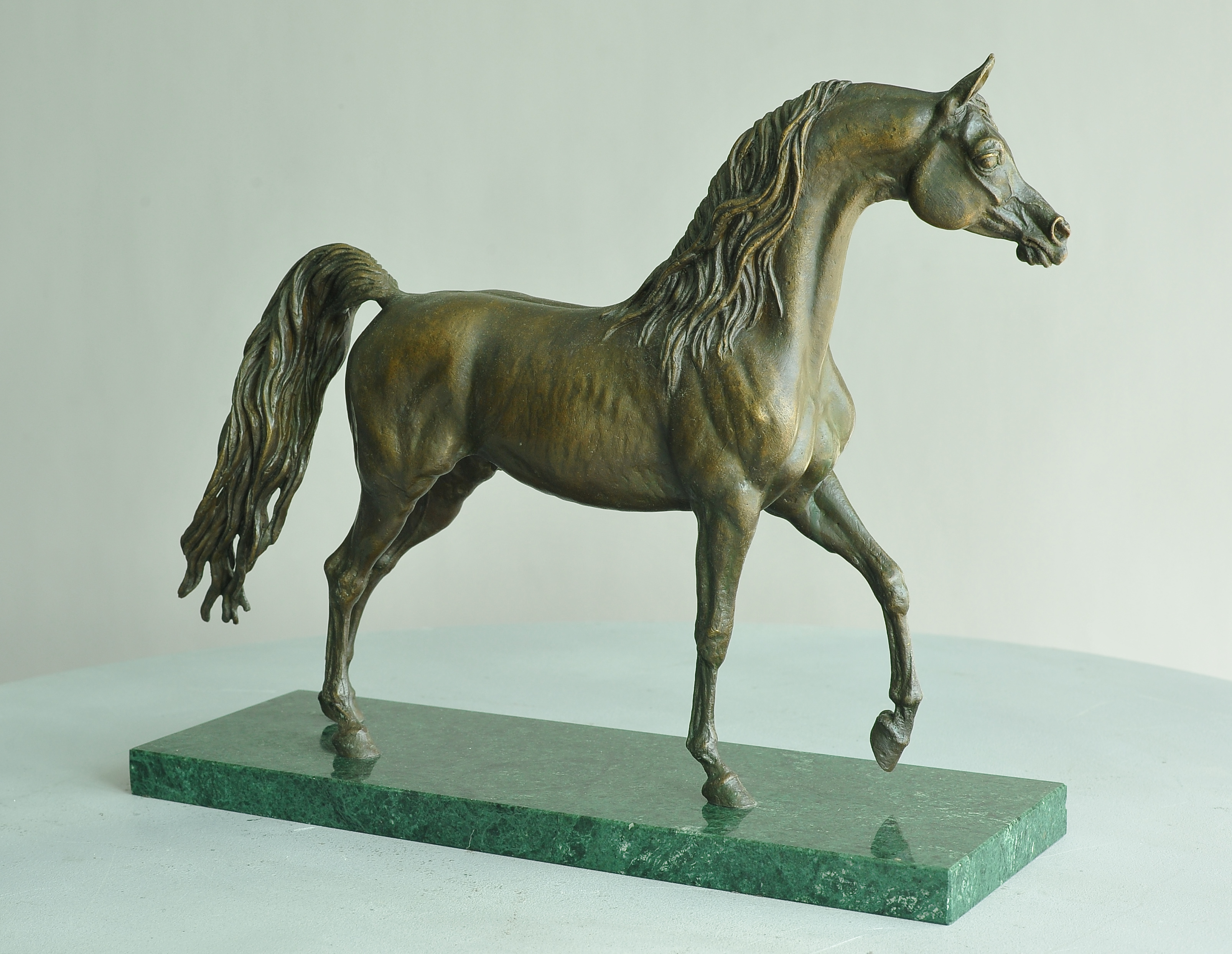 An arabian horse, bronze sculpture by Sergey Bondarenko —alternate angle 1
