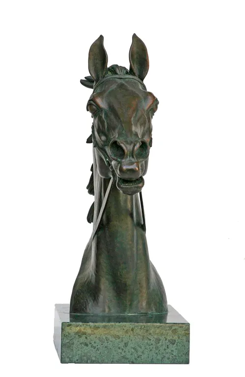 Big horse head, bronze sculpture by Sergey Bondarenko — alternate angle 2