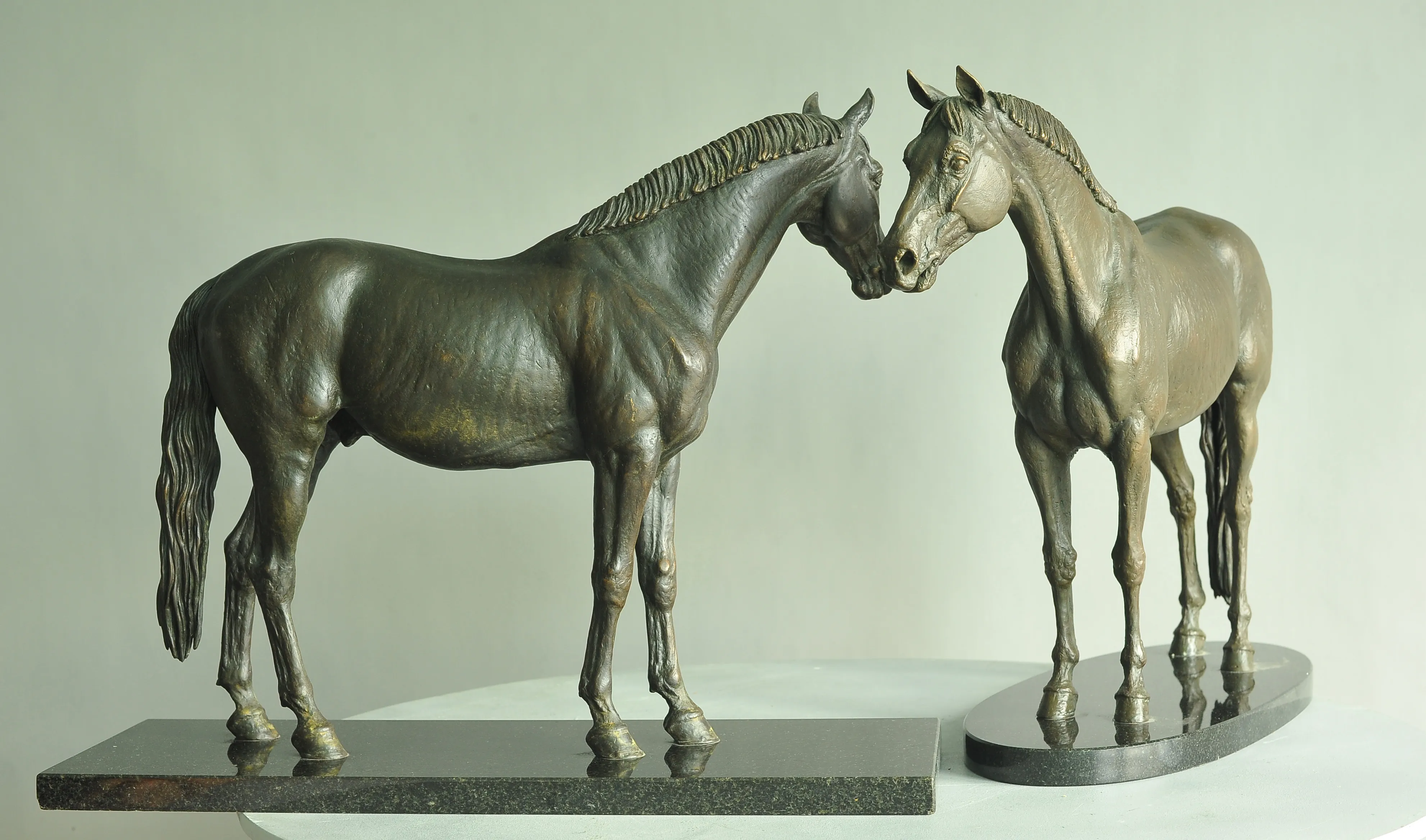 Two Horses, bronze sculpture by Sergey Bondarenko —  alternate angle 2