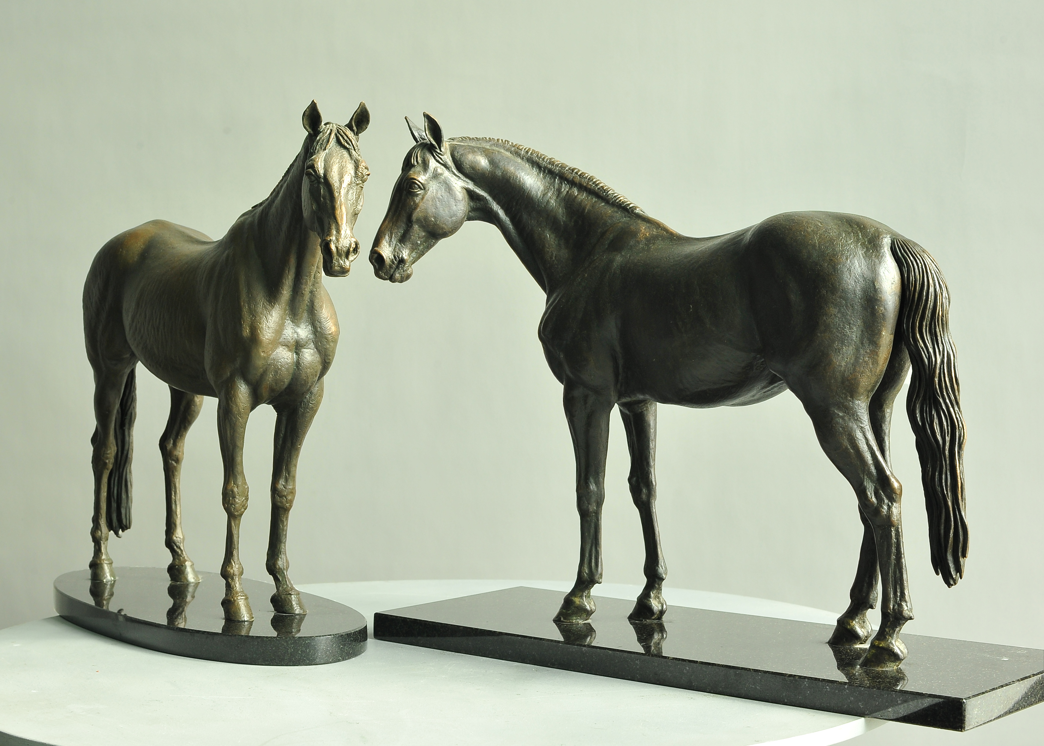 Two Horses, bronze sculpture by Sergey Bondarenko —  alternate angle 1