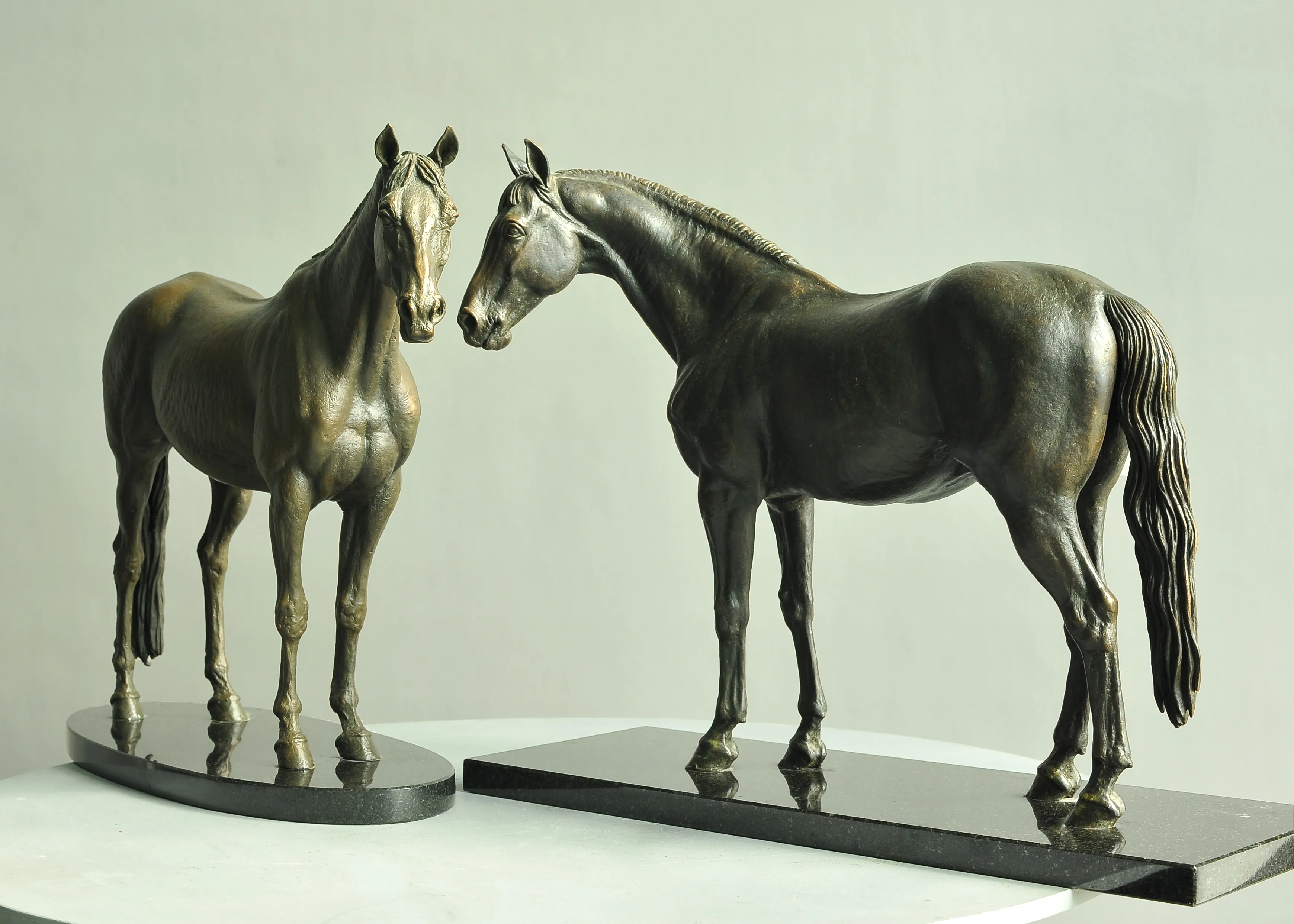 Two Horses, bronze sculpture by Sergey Bondarenko —  alternate angle 1