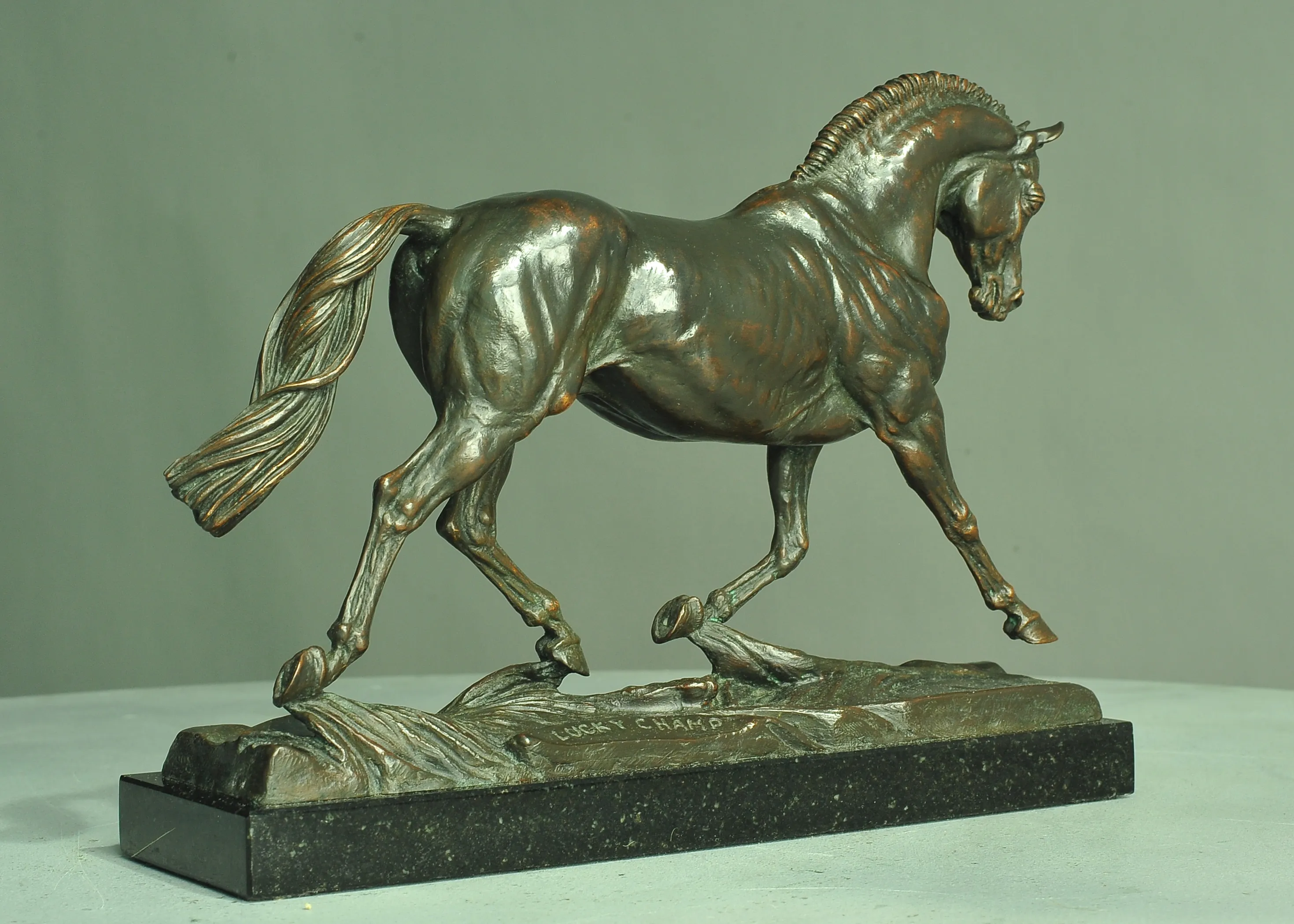 Lucky Champ, bronze sculpture by Sergey Bondarenko — alternate angle 5