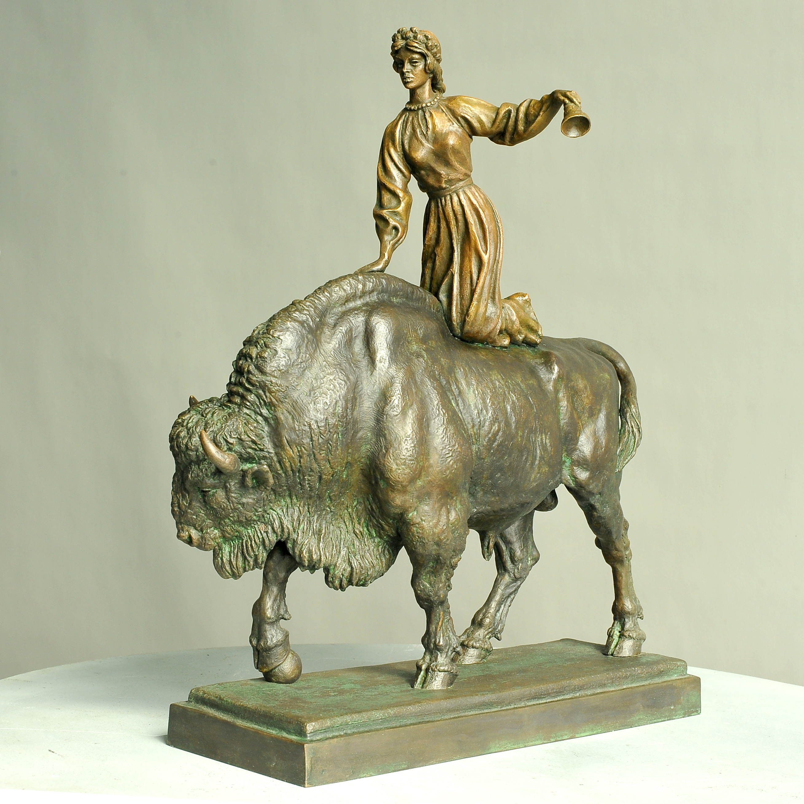 Forest legend, bronze sculpture by Sergey Bondarenko — front view