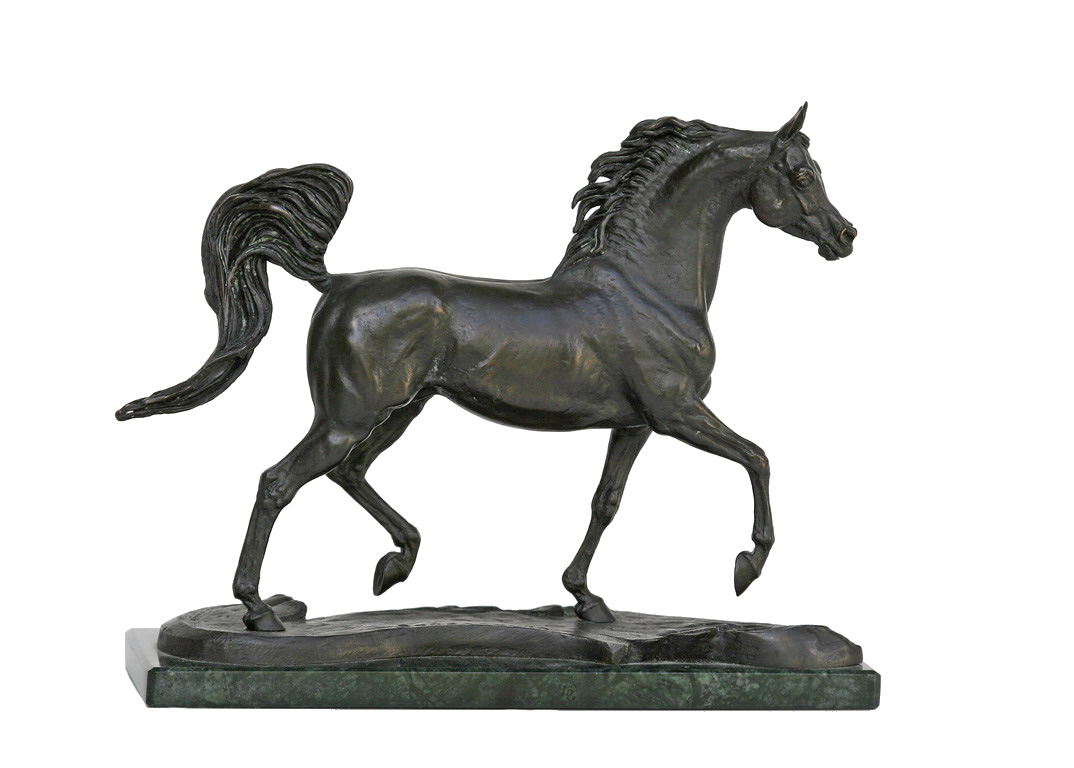 Little arabian horse, bronze sculpture by Sergey Bondarenko — front view