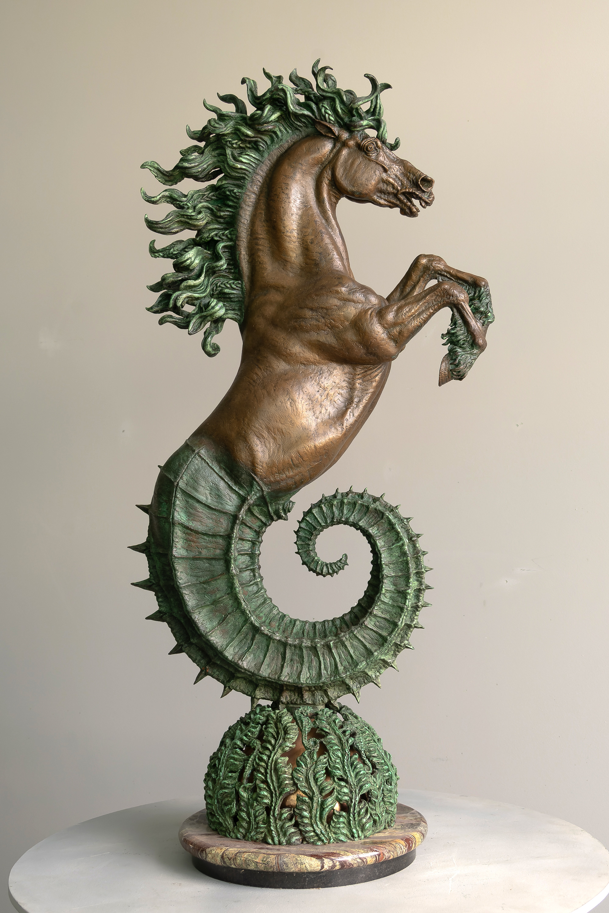 Hippocampus, bronze sculpture by Sergey Bondarenko — alternate angle 3