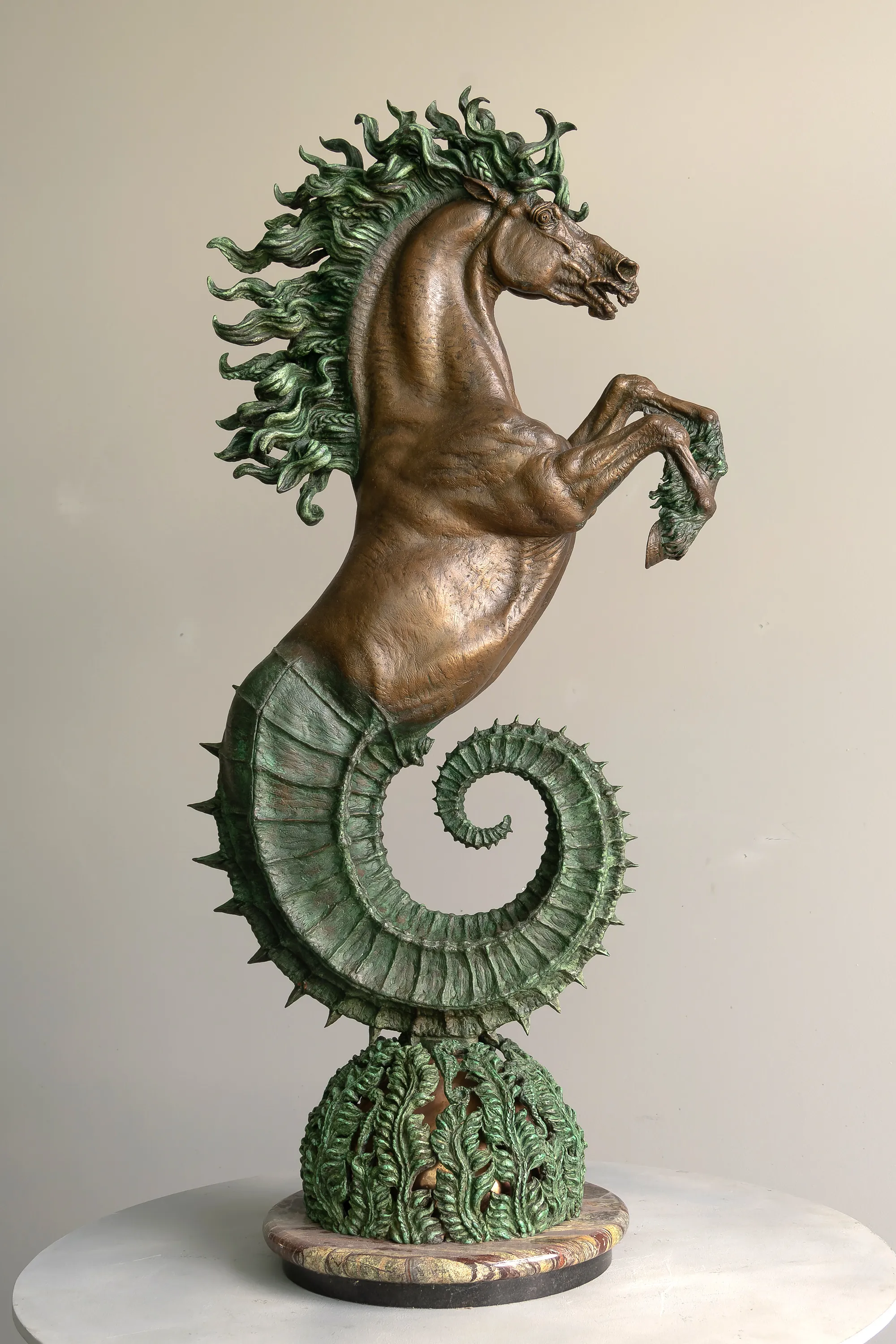 Hippocampus, bronze sculpture by Sergey Bondarenko — alternate angle 3
