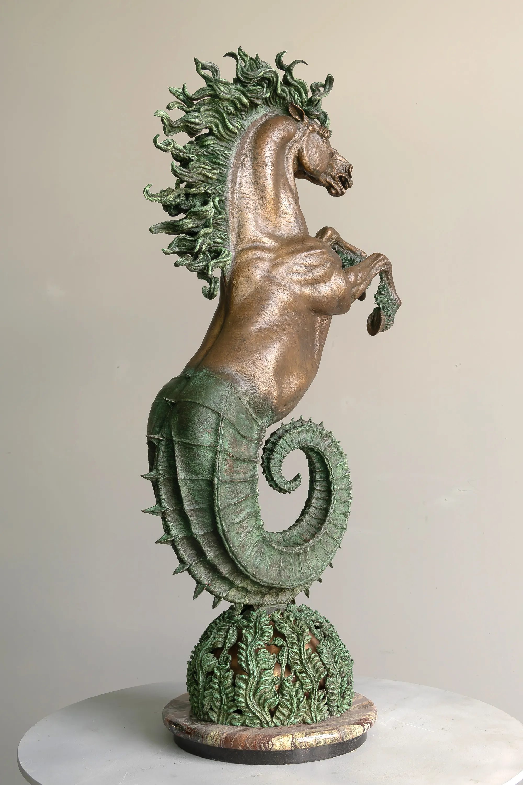 Hippocampus, bronze sculpture by Sergey Bondarenko — alternate angle 1