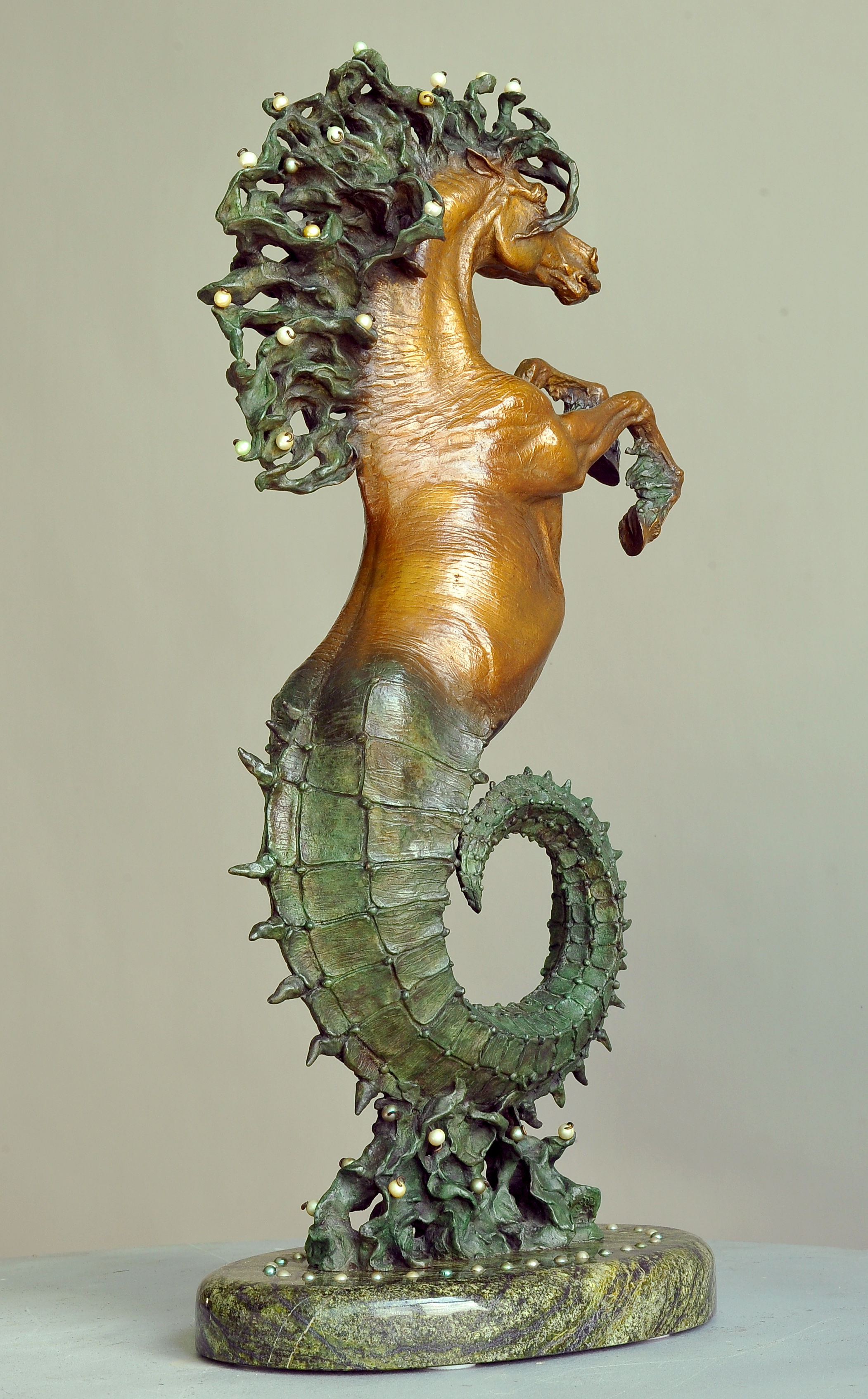 Hippocampus Minor, bronze sculpture by Sergey Bondarenko — alternate angle 3