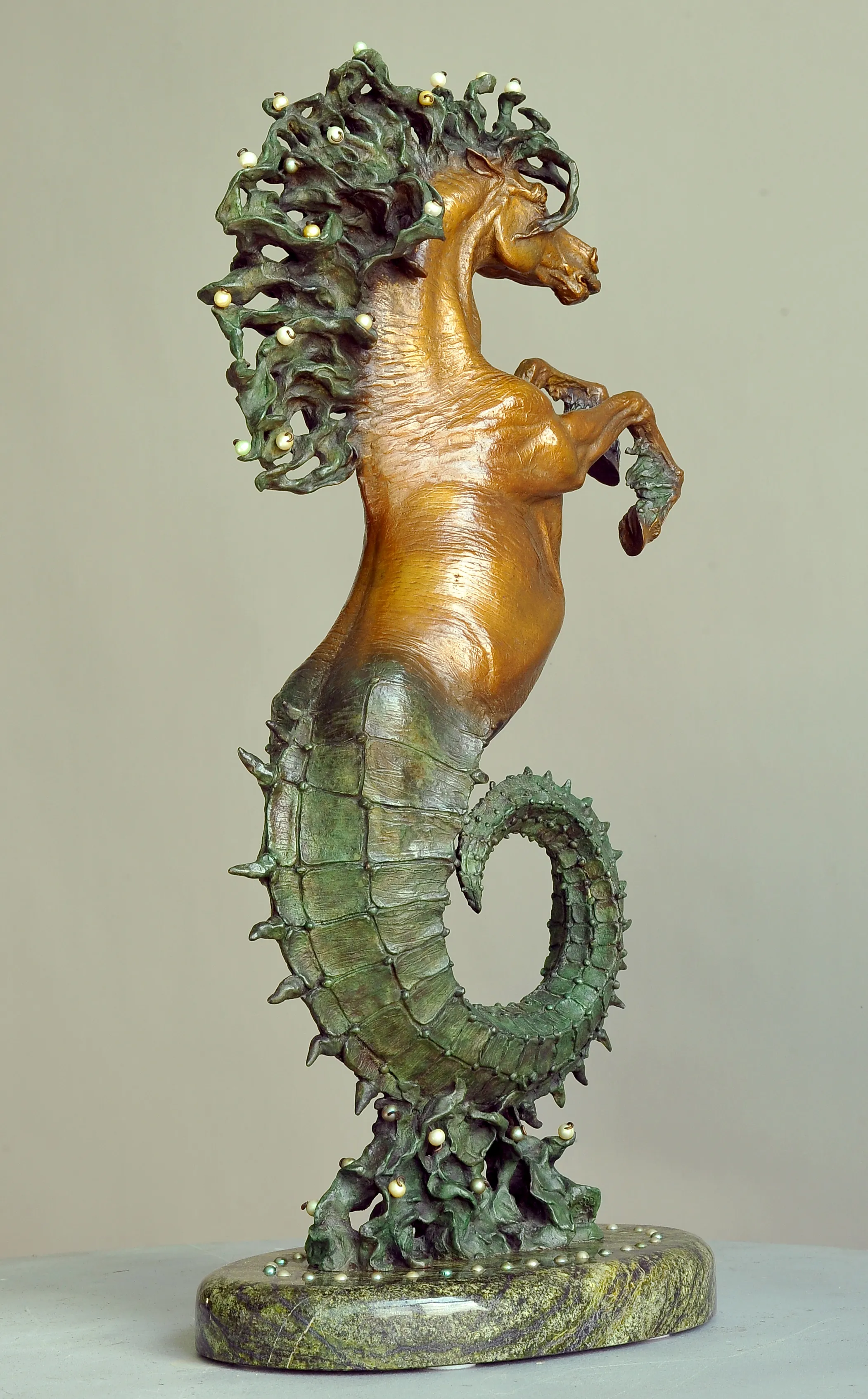 Hippocampus Minor, bronze sculpture by Sergey Bondarenko — alternate angle 3