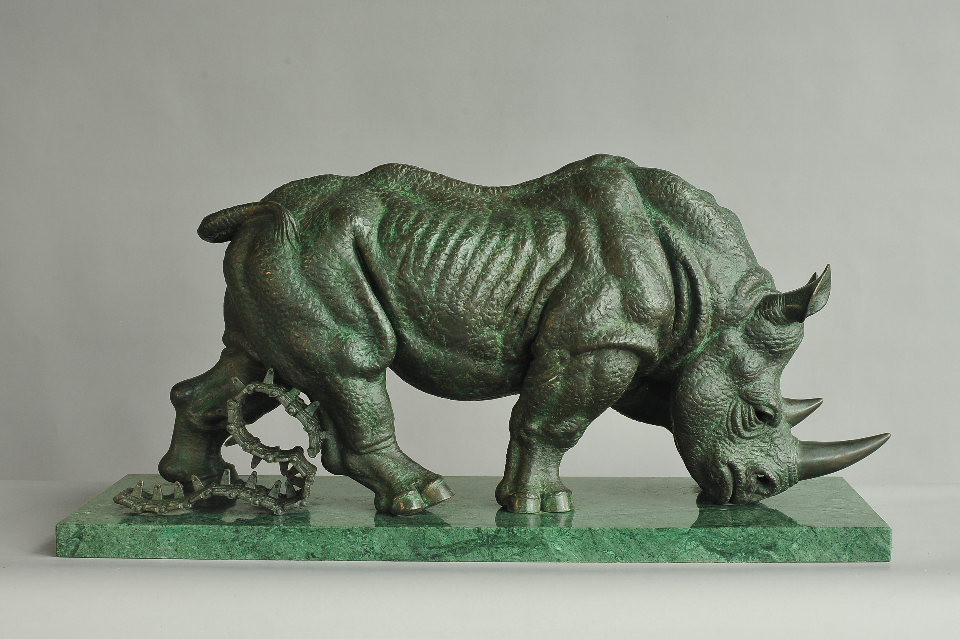 Onslaught, bronze sculpture by Sergey Bondarenko — front view