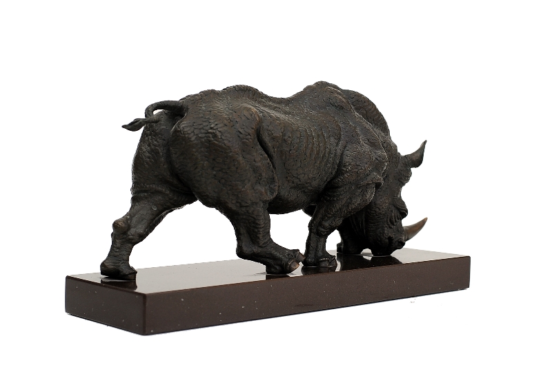 Rhino (small), bronze sculpture by Sergey Bondarenko — alternate angle 4
