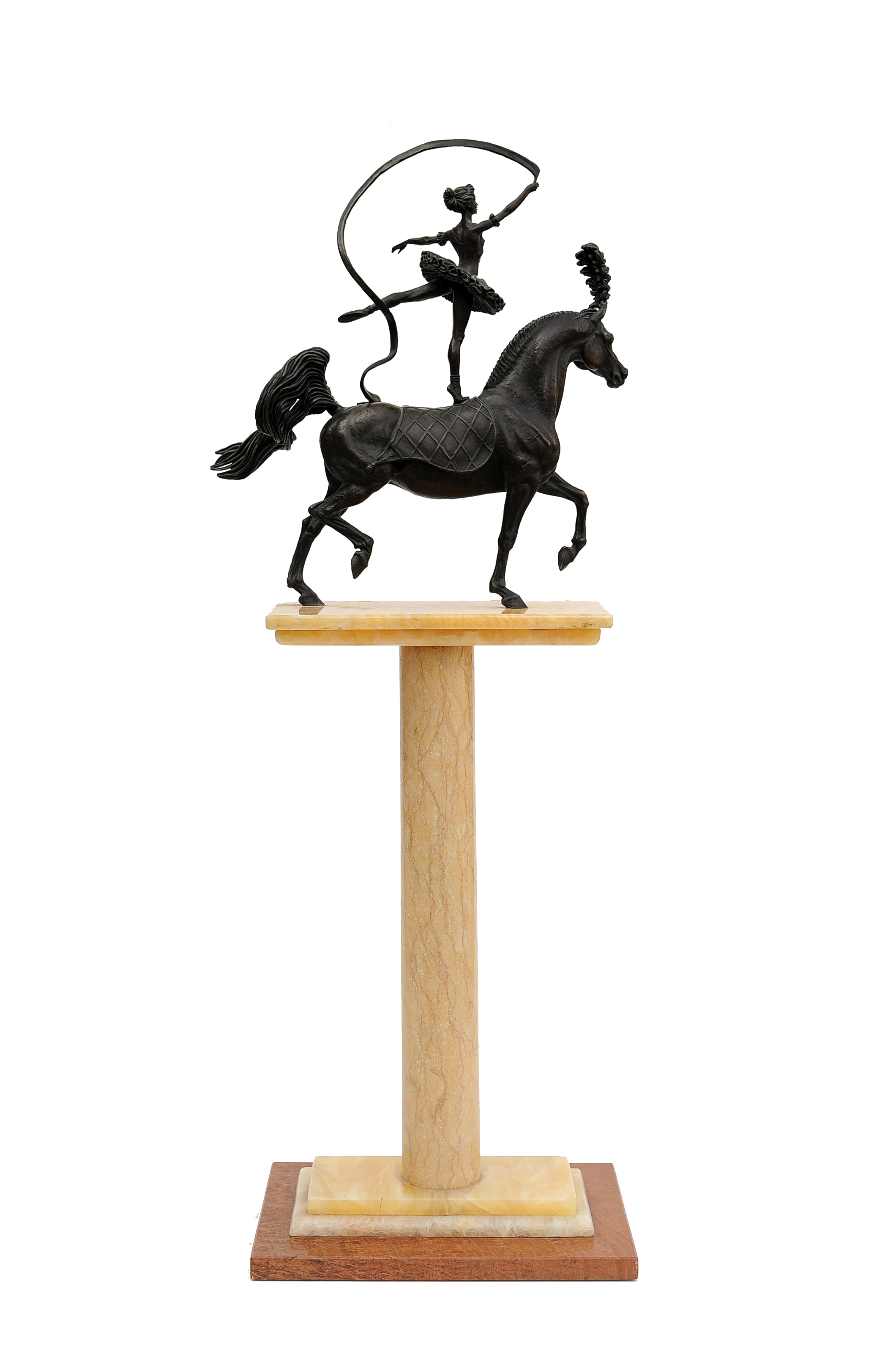 Dancer on the horse, bronze sculpture by Sergey Bondarenko — front view