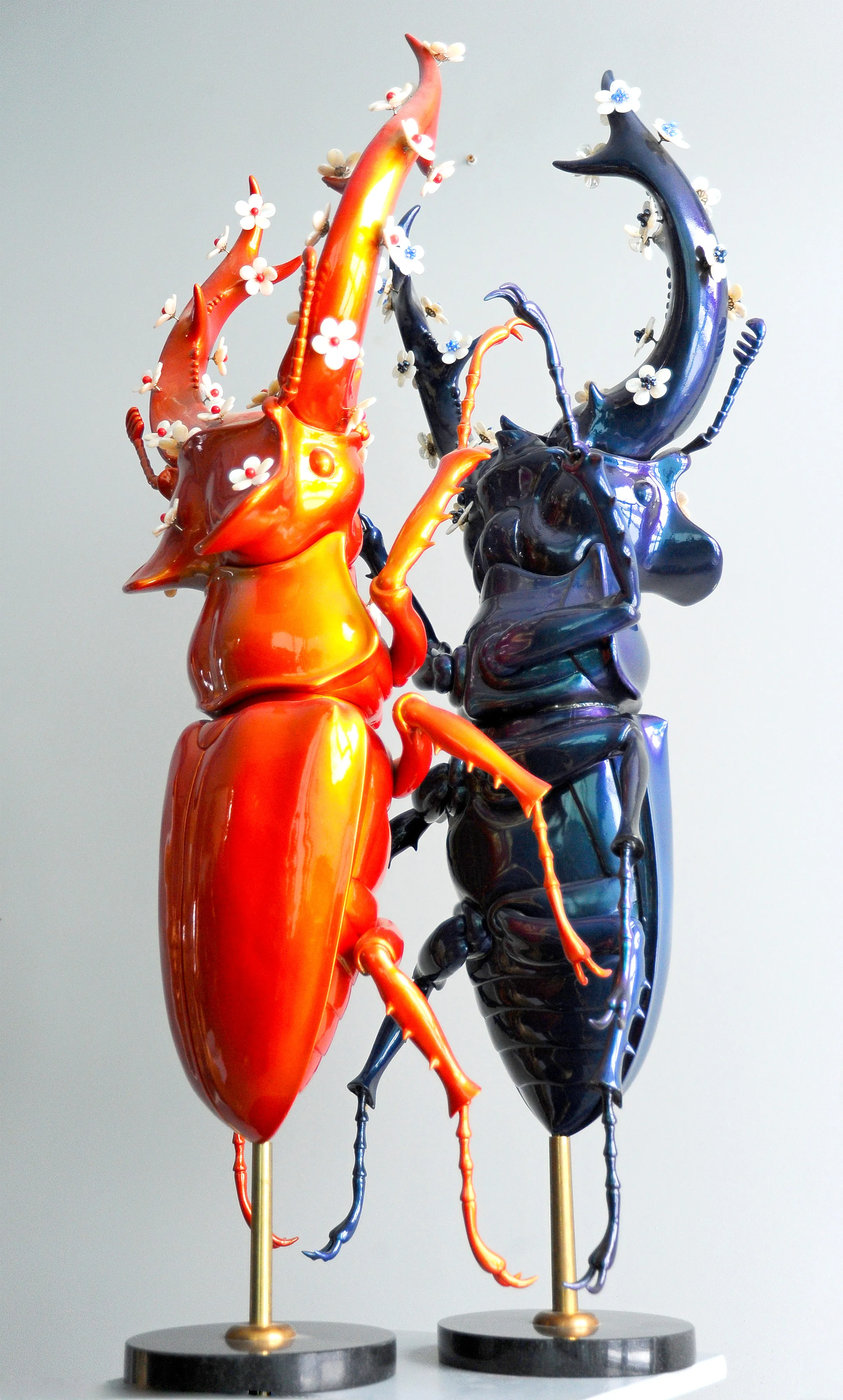 Blossoming beetle, bronze sculpture by Sergey Bondarenko — alternate angle 2